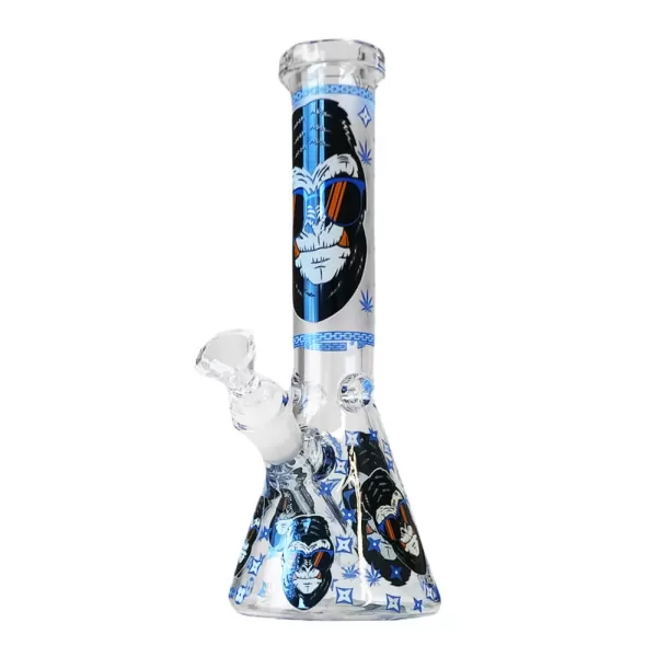 GLOW IN THE DARK - BLUE GORILLA TRIPLE THICK BONG 25cm