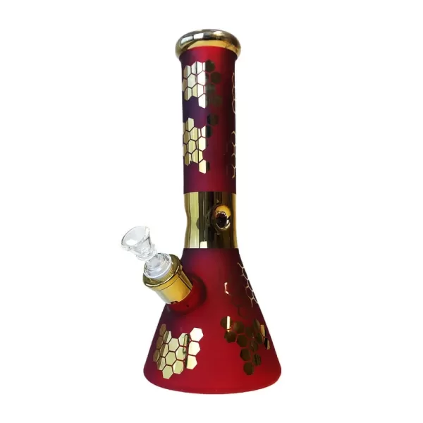 BONG REED BEE HEXAGON TRIPLE THICK GLASS 32CM