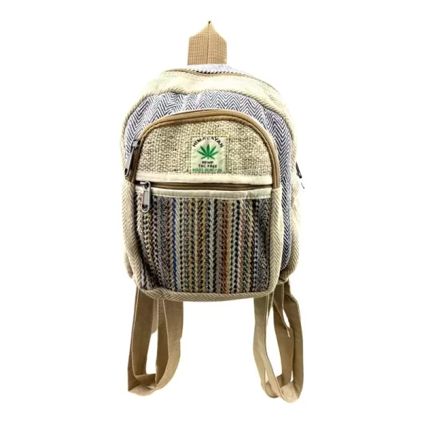 ZAINO IN CANAPA HIMALAYANA FATTO A MANO - MARRONE/BLU