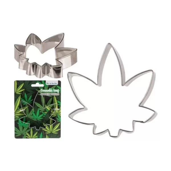 TAGLIABISCOTTI IN METALLO - FOGLIA DI CANNABIS