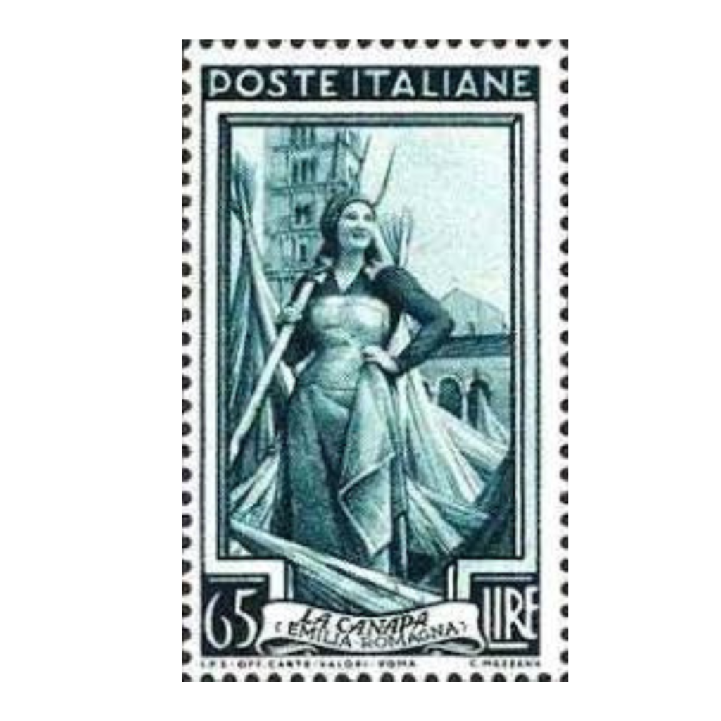 storia della canapa : francobollo poste