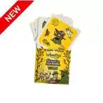 Yellow card game box labeled 'Weedlez Banger or Hangver' with cartoon characters and cards fanned on top; red 'NEW' banner in corner (instant fun card game).